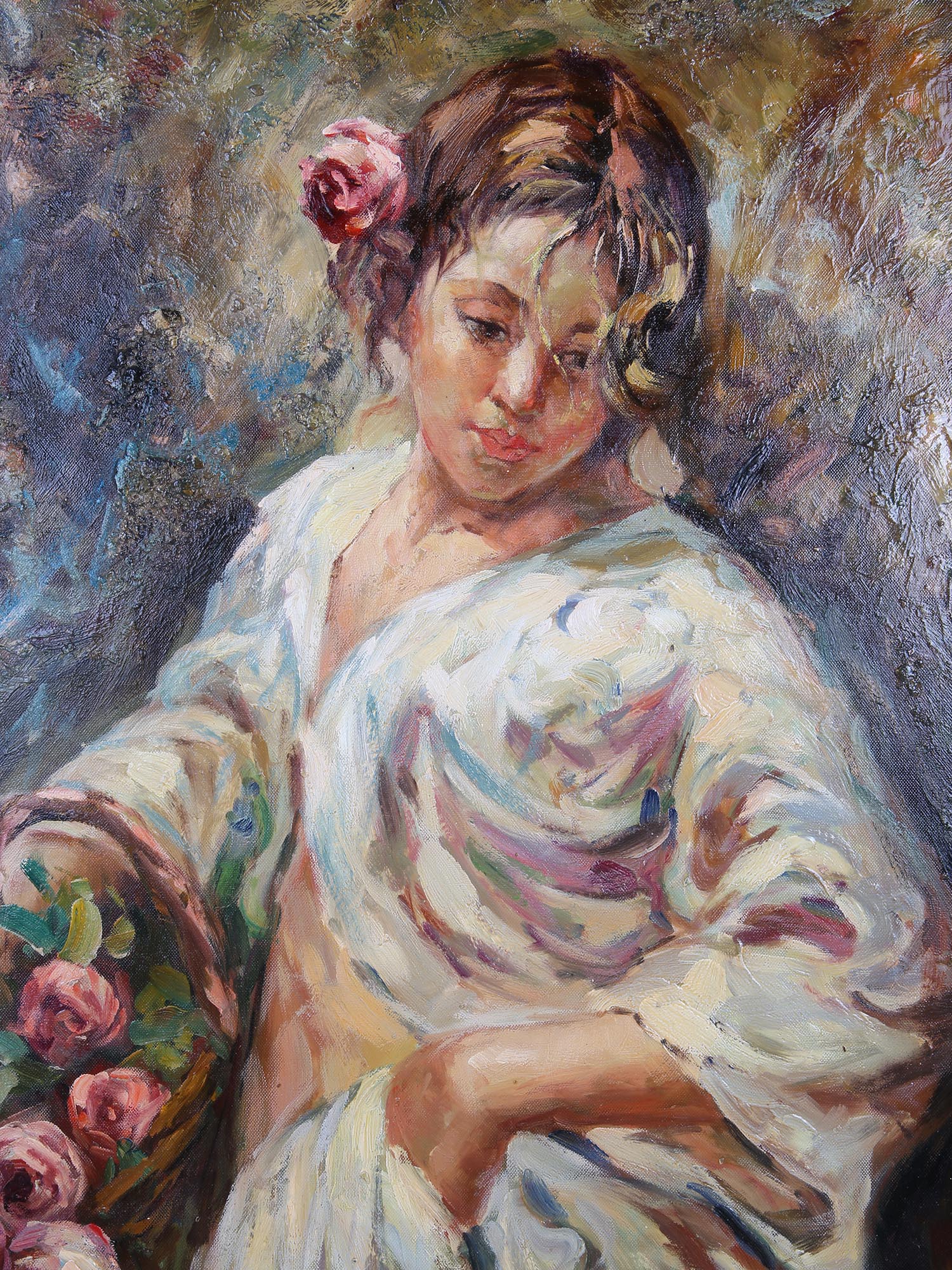 OIL PAINTING IN THE MANNER OF JOSE ROYO SIGNED PIC-1